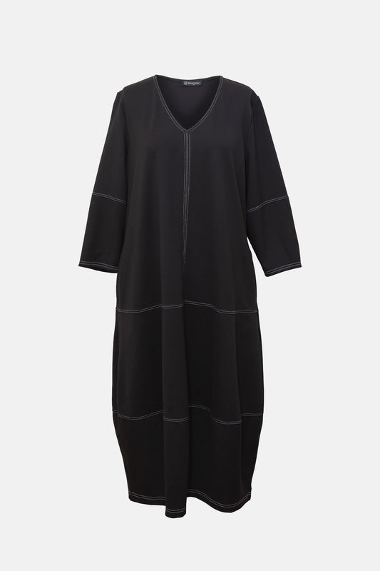 Bittermoon Lifestyle Dress in black – sleeveless midi style, A-line silhouette, scoop neckline, made in New Zealand
