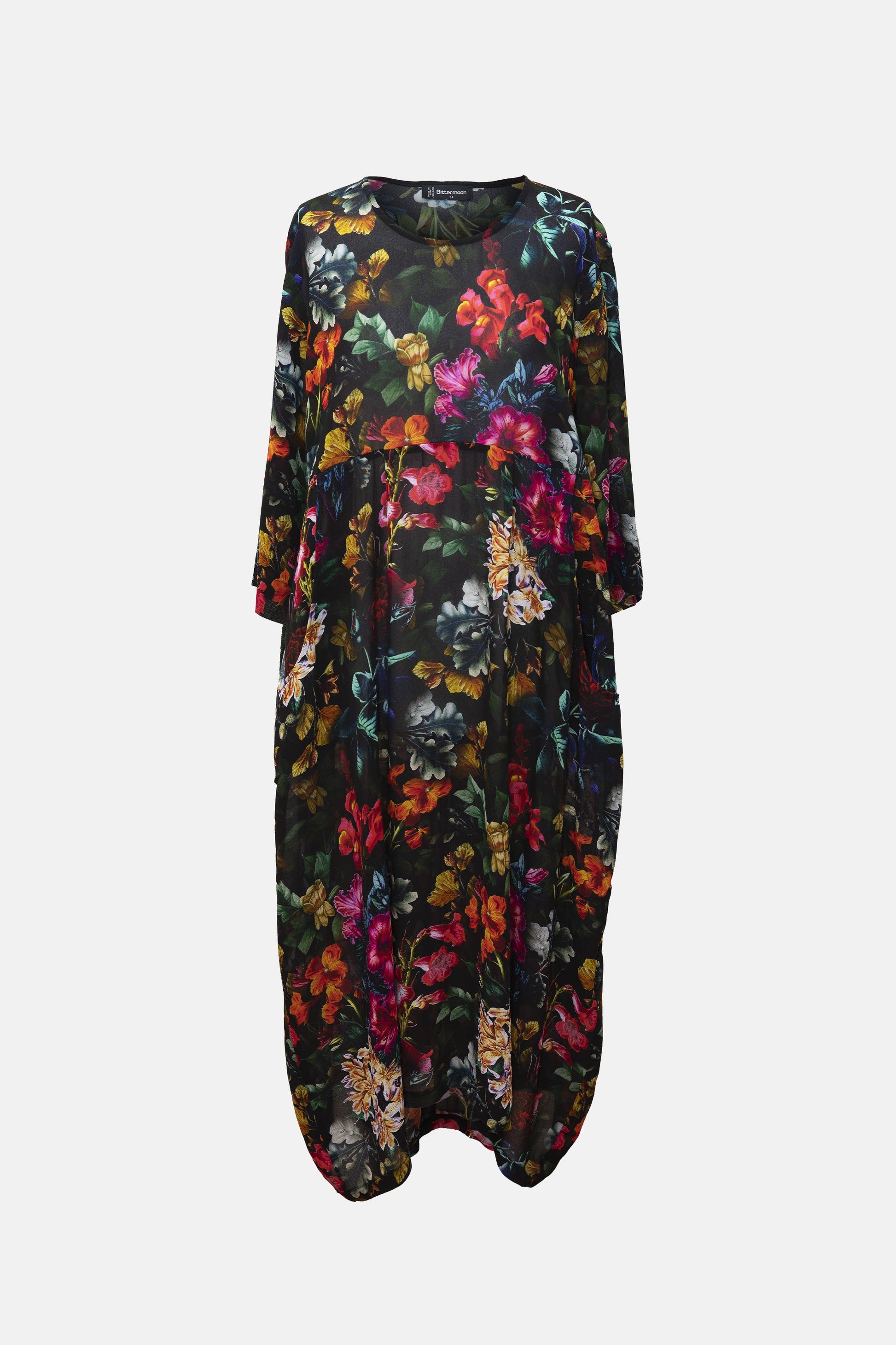 Bittermoon Runner Up Dress in forest – midi-length, scoop neckline, soft A-line shape, made in New Zealand