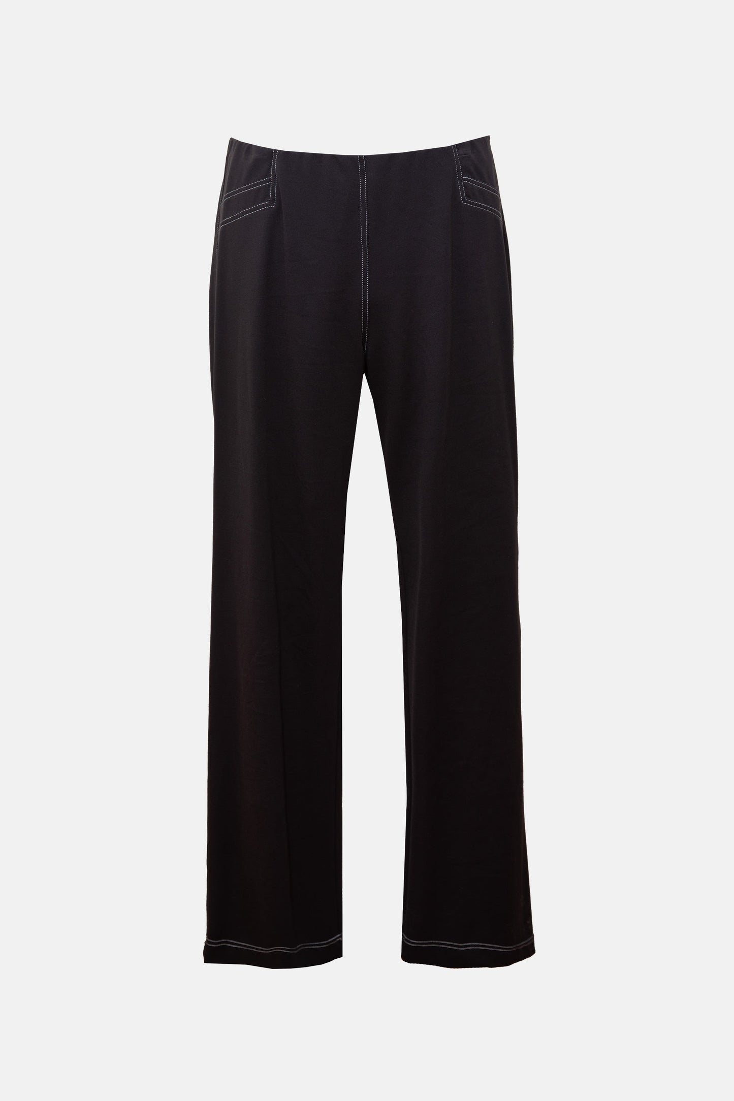 Bittermoon Wide Leg Pant in black – high-rise, elasticated waistband, full-length wide leg, made in New Zealand