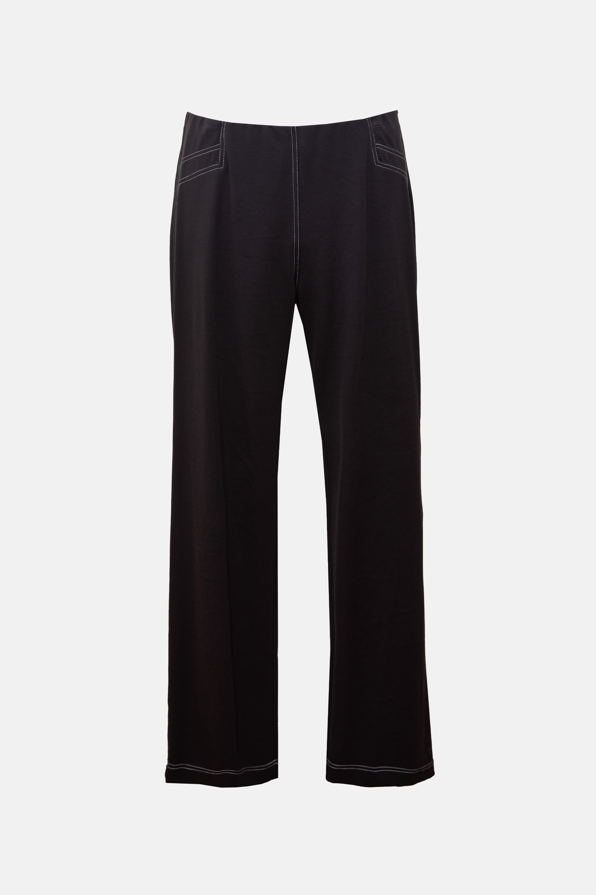 Bittermoon Wide Leg Pant in black – high-rise, elasticated waistband, full-length wide leg, made in New Zealand